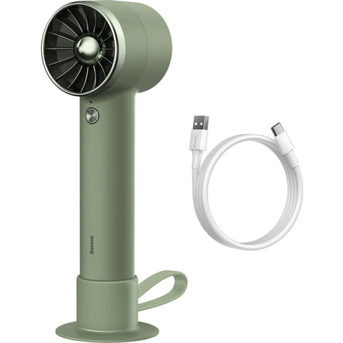 Przenośny wentylator ręczny Baseus Flyer Turbine + kabel USB-C (zielony)