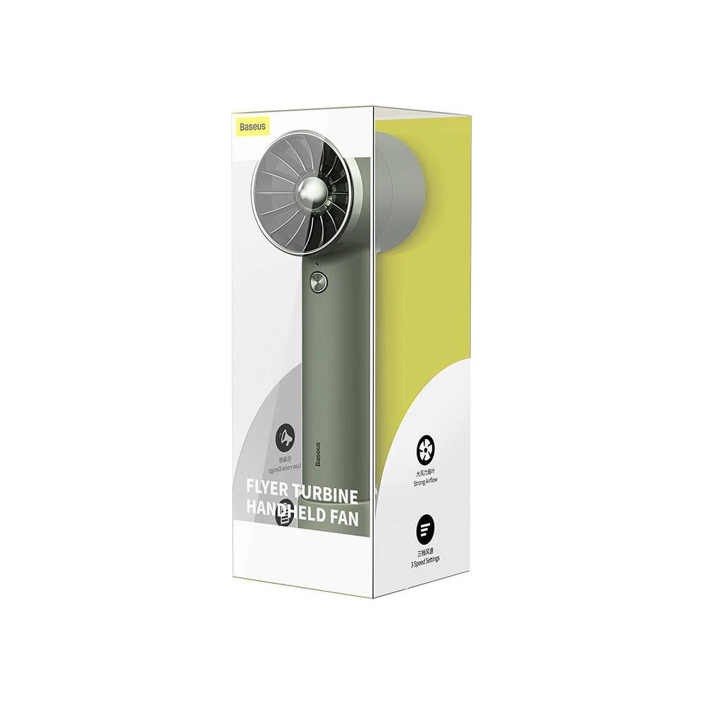 Hurtownia GSM - Přenosný ruční ventilátor Baseus Flyer Turbine + kabel USB-C (zelený) - BSU3260GRN - {ean13} - Hurt