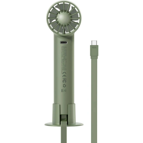 Przenośny wentylator ręczny Baseus Flyer Turbine + kabel USB-C (zielony)