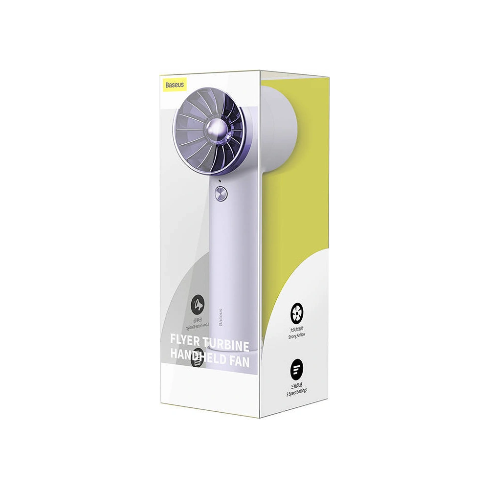 Hurtownia GSM - Přenosný ruční ventilátor Baseus Flyer Turbine + USB-C kabel (fialový) - BSU3261PRP - {ean13} - Hurt