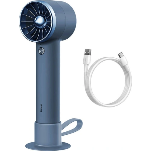 Przenośny wentylator ręczny Baseus Flyer Turbine + kabel USB-C (niebieski)
