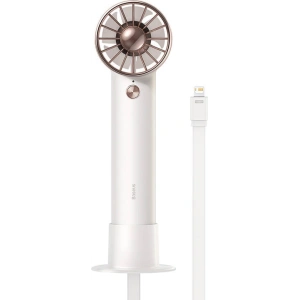 Wholesale Baseus Flyer Turbine Handheld Fan + Lightning cable (white) - BSU3264WHT - {ean13} - Hurt