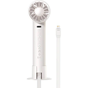 Wholesale Baseus Flyer Turbine Handheld Fan + Lightning cable (white) - BSU3264WHT - {ean13} - Hurt