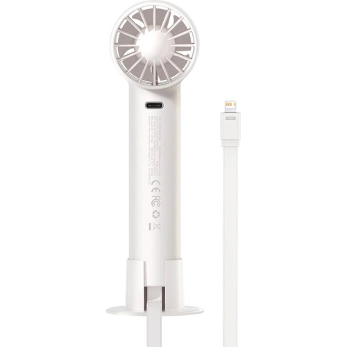 Przenośny wentylator ręczny Baseus Flyer Turbine + kabel Lightning (biały)