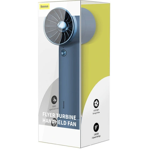 Przenośny wentylator ręczny Baseus Flyer Turbine + kabel Lightning (niebieski)