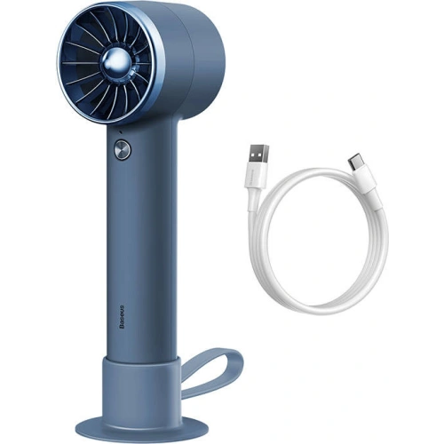 Przenośny wentylator ręczny Baseus Flyer Turbine + kabel Lightning (niebieski)