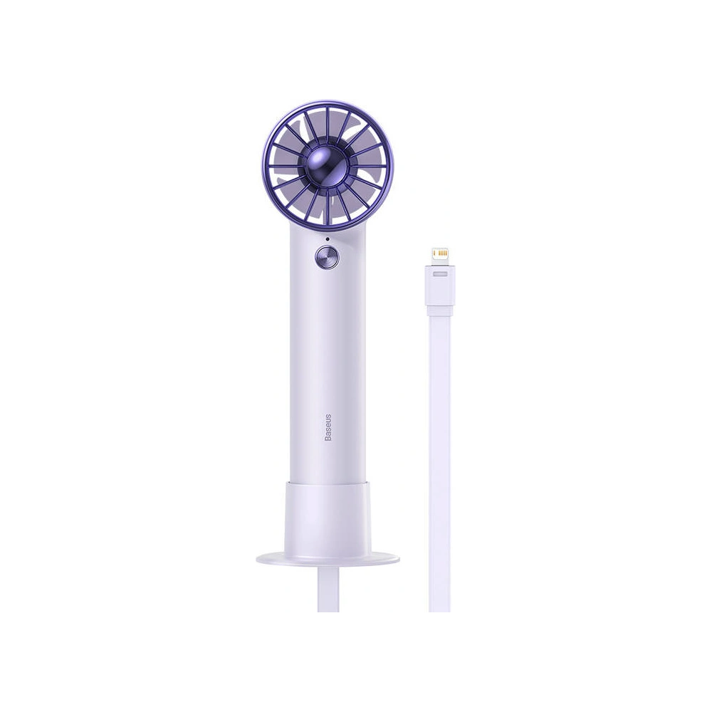 Přenosný ruční ventilátor Baseus Flyer Turbine + Lightning kabel (fialový)