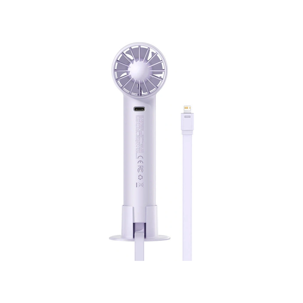Přenosný ruční ventilátor Baseus Flyer Turbine + Lightning kabel (fialový)
