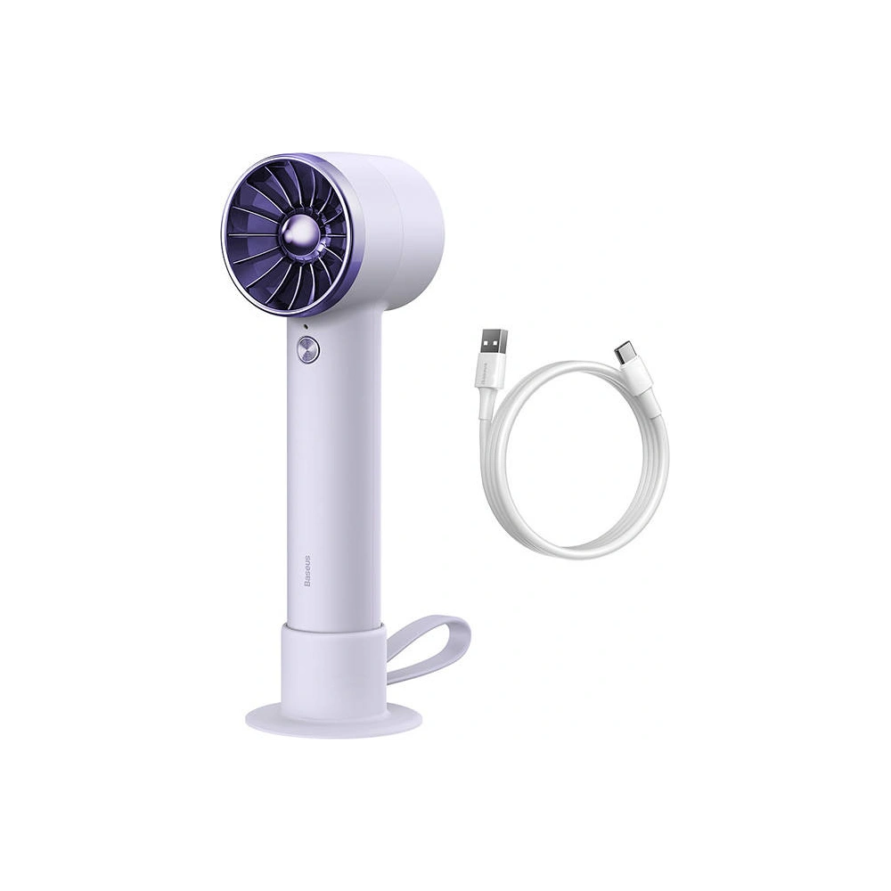 Přenosný ruční ventilátor Baseus Flyer Turbine + Lightning kabel (fialový)