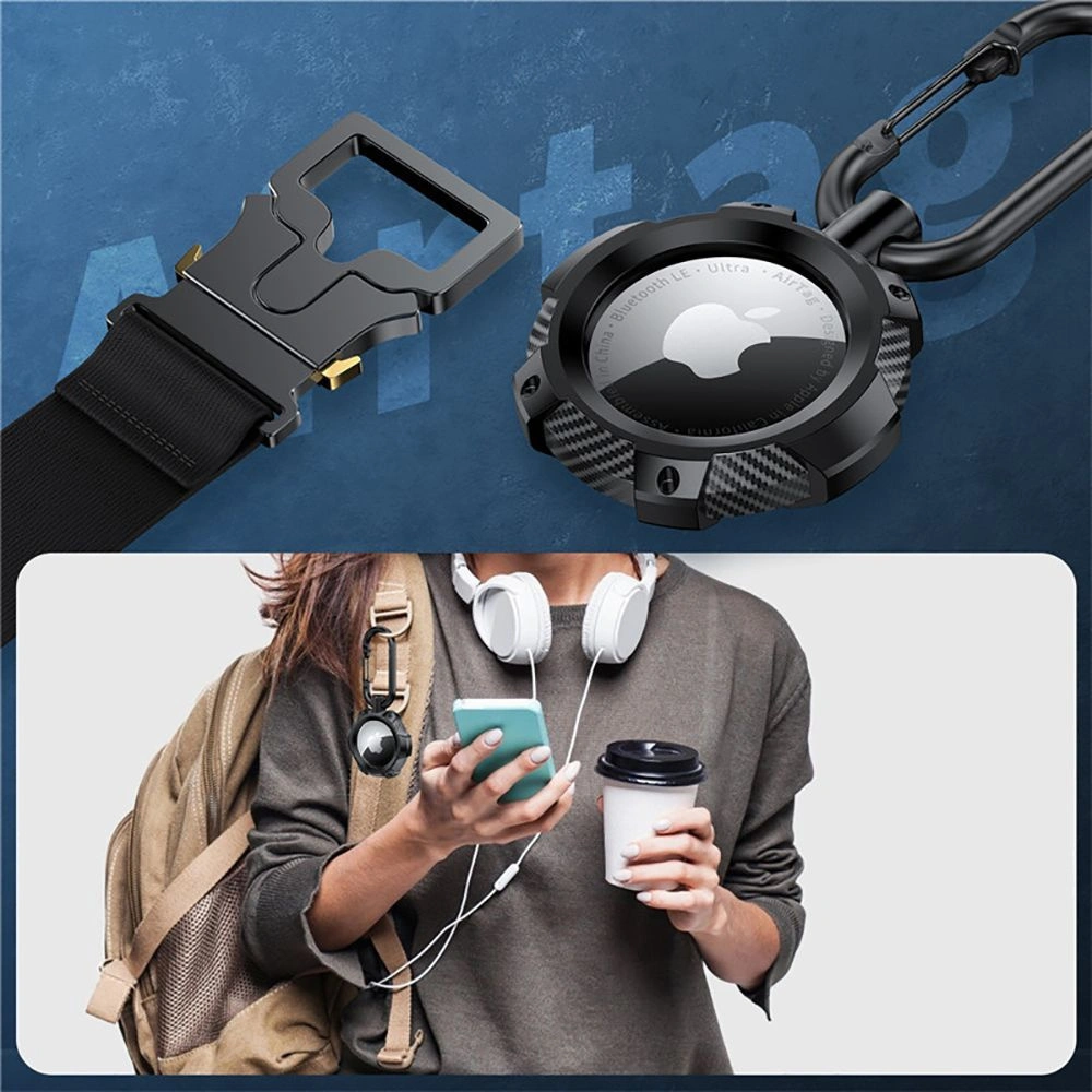Hurtownia GSM - Etui Tech-Protect TPUCarbon Apple AirTag černá - THP1111BLK - {ean13} - Hurt