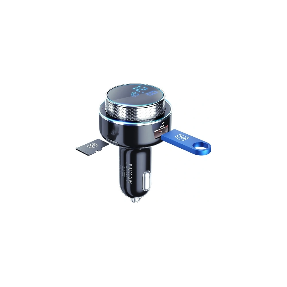 Hurtownia GSM - Transmiter FM 3MK HyperCar Charger - 2xUSB-A + 1 čtečka karet TF + Bluetooth - 3MK3753 - {ean13} - Hurt