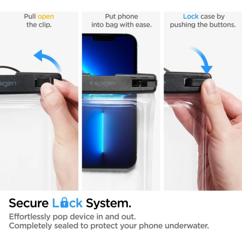 Uniwersalne wodoszczelne etui Spigen A610 Universal Waterproof Float Case Crystal Clear [2 PACK]