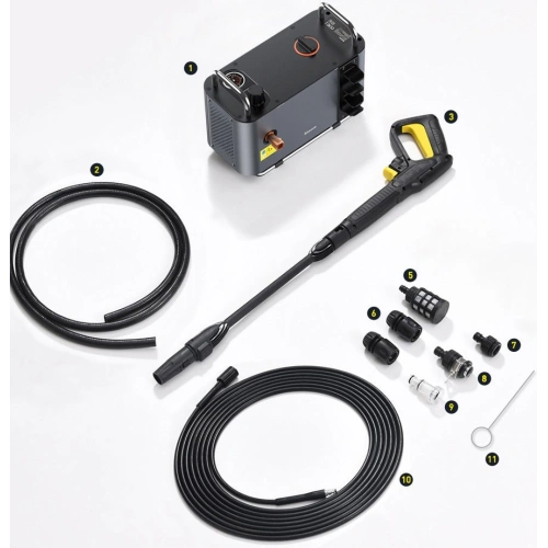 Przenośna myjka ciśnieniowa Baseus F1 (zestaw M) szary