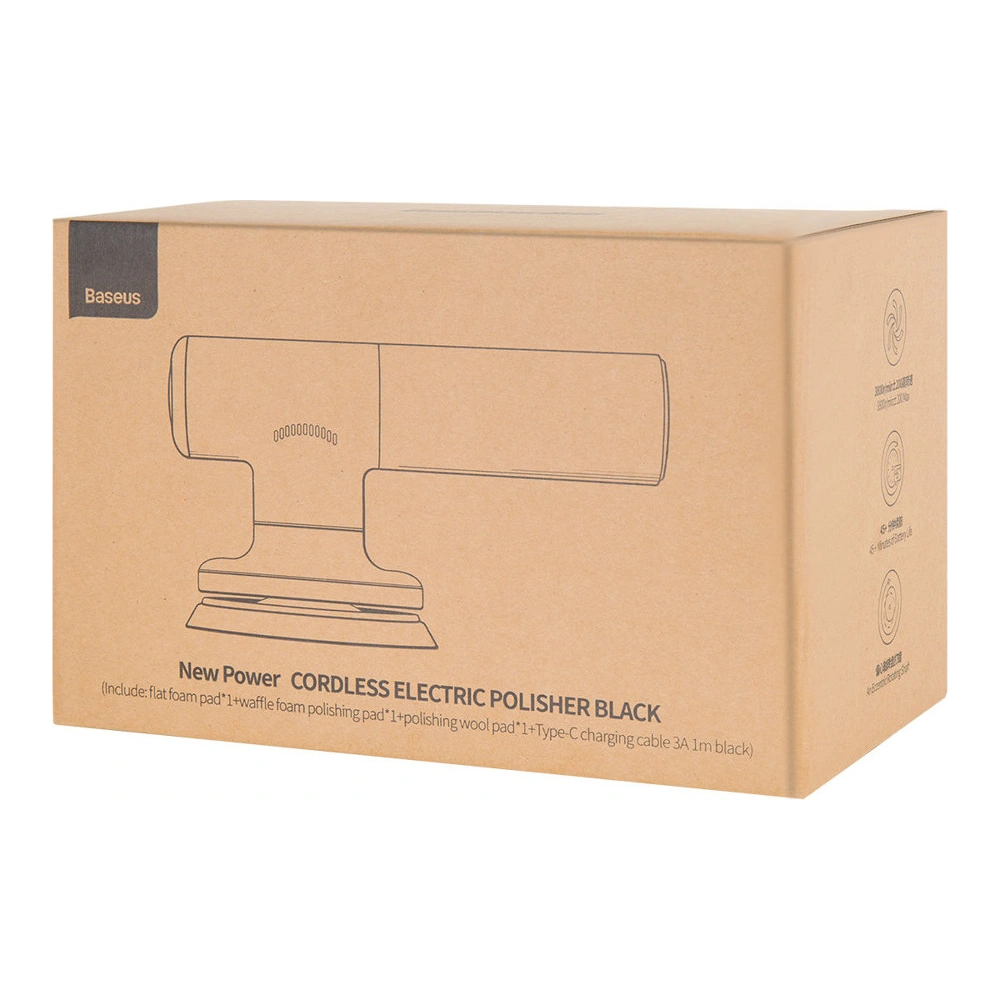 Hurtownia GSM - Bezprzewodowa elektryczna maszyna polerska Baseus 30W 4000mAh czarna - BSU3271BLK - {ean13} - Hurt
