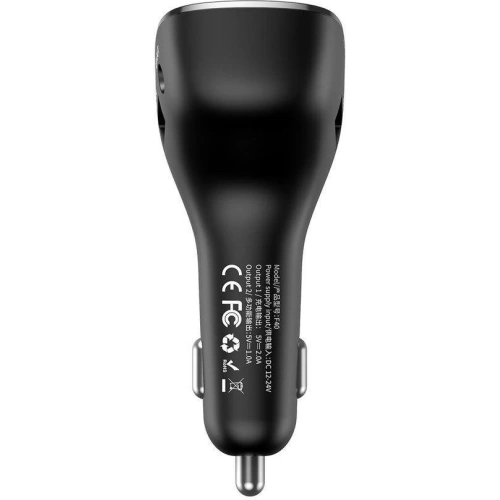 Transmiter FM Baseus F40 Bluetooth port AUX ładowarka samochodowa 2x USB 15W 2A czarny