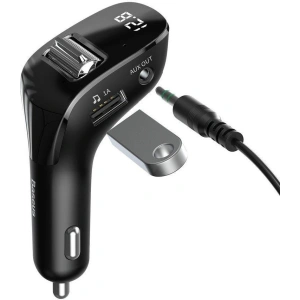 Hurtownia GSM - Transmiter FM Baseus F40 Bluetooth port AUX nabíječka do auta 2x USB 15W 2A černá - BSU3273BLK - {ean13} - Hurt