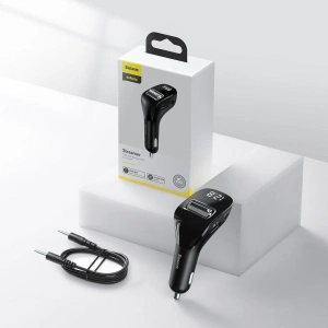 Hurtownia GSM - Transmiter FM Baseus F40 Bluetooth port AUX nabíječka do auta 2x USB 15W 2A černá - BSU3273BLK - {ean13} - Hurt