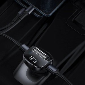 Hurtownia GSM - Transmiter FM Baseus F40 Bluetooth port AUX nabíječka do auta 2x USB 15W 2A černá - BSU3273BLK - {ean13} - Hurt