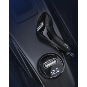 Hurtownia GSM - Transmiter FM Baseus F40 Bluetooth port AUX nabíječka do auta 2x USB 15W 2A černá - BSU3273BLK - {ean13} - Hurt