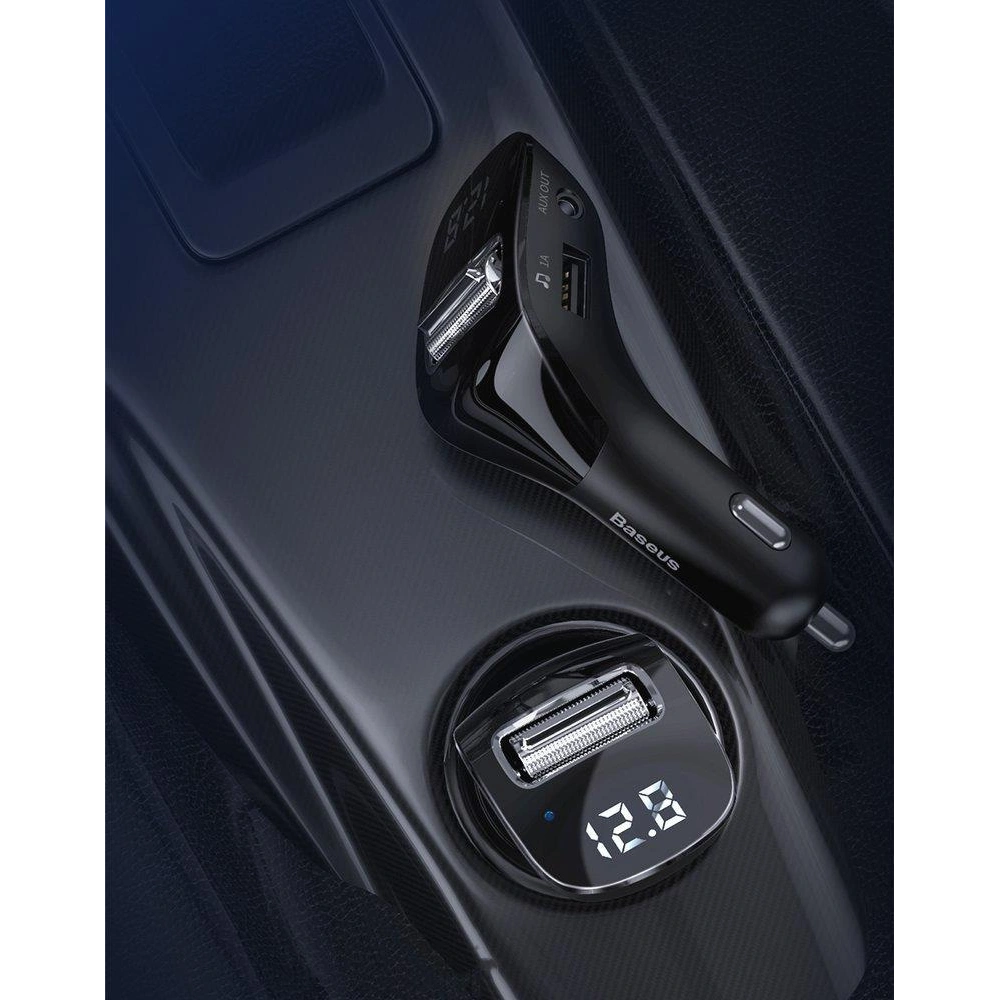 Hurtownia GSM - Transmiter FM Baseus F40 Bluetooth port AUX nabíječka do auta 2x USB 15W 2A černá - BSU3273BLK - {ean13} - Hurt