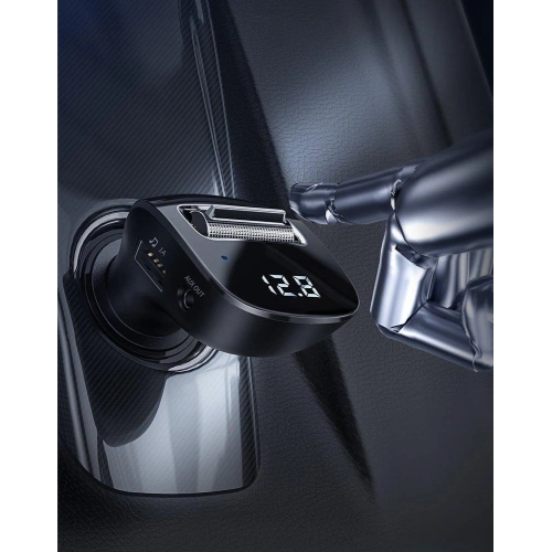 Transmiter FM Baseus F40 Bluetooth port AUX ładowarka samochodowa 2x USB 15W 2A czarny