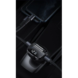 Baseus F40 transmitter FM audio transmitter Bluetooth AUX port car charger 2x USB 15W 2A black