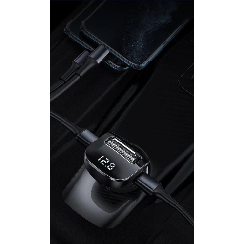 Transmiter FM Baseus F40 Bluetooth port AUX ładowarka samochodowa 2x USB 15W 2A czarny