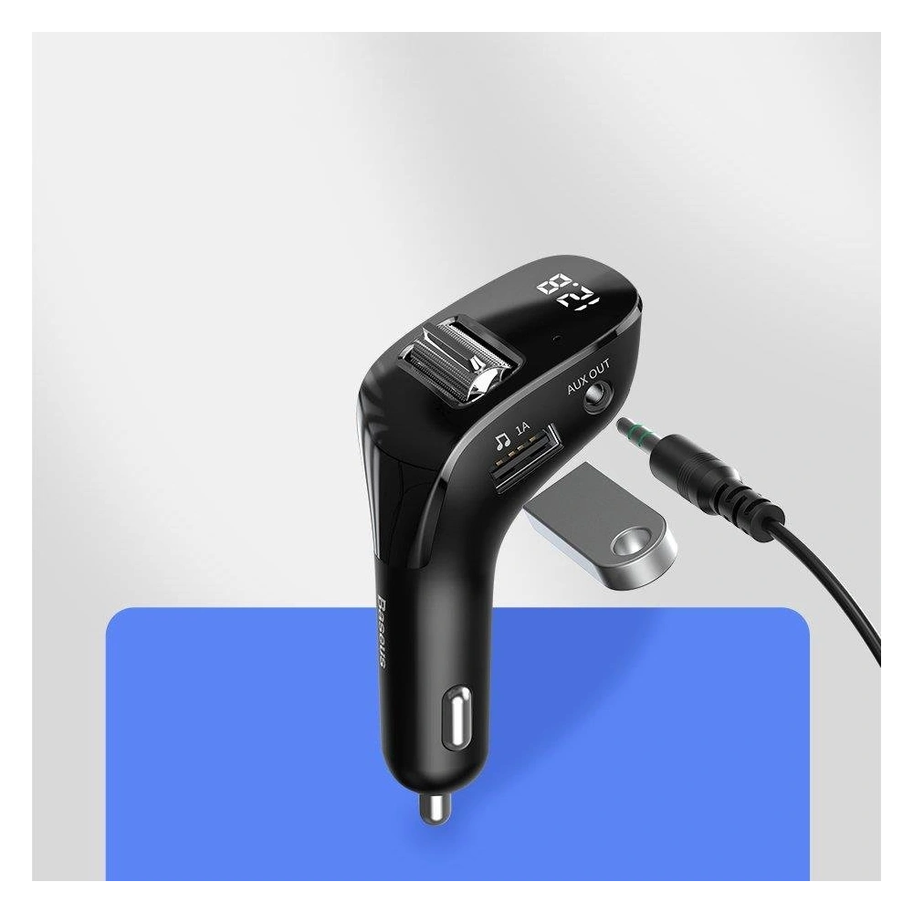 Hurtownia GSM - Transmiter FM Baseus F40 Bluetooth port AUX nabíječka do auta 2x USB 15W 2A černá - BSU3273BLK - {ean13} - Hurt
