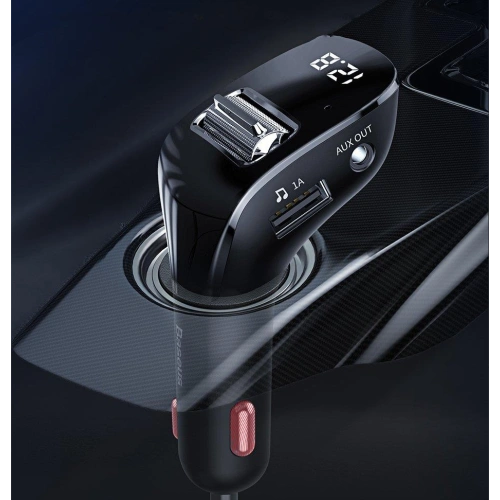 Transmiter FM Baseus F40 Bluetooth port AUX ładowarka samochodowa 2x USB 15W 2A czarny