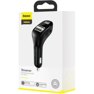 Hurtownia GSM - Transmiter FM Baseus F40 Bluetooth port AUX nabíječka do auta 2x USB 15W 2A černá - BSU3273BLK - {ean13} - Hurt