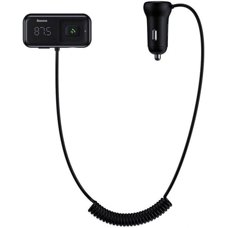 Baseus Distributor - 6953156220584 - BSU3274BLK - Baseus S-16 Bluetooth 5.0 FM transmitter 2x USB car charger AUX MP3 TF micro SD 3.1 A black (CCTM-F01) - B2B homescreen