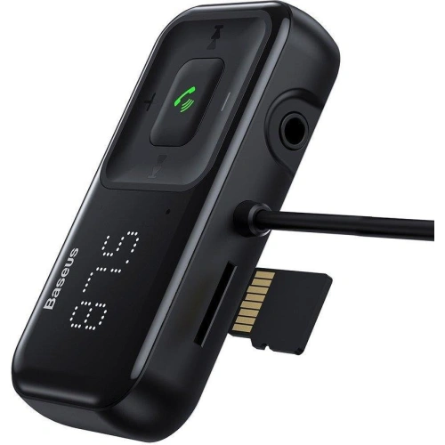 Transmiter FM Baseus S-16 Bluetooth 5.0 2x USB ładowarka samochodowa AUX MP3 TF micro SD 3,1 A czarny