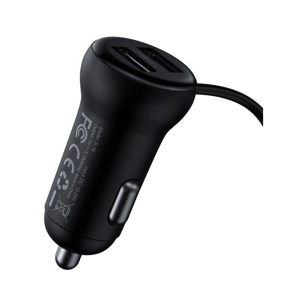 Hurtownia GSM - Transmitter FM Baseus S-16 Bluetooth 5.0 2x USB nabíječka do auta AUX MP3 TF micro SD 3,1 A černá - BSU3274BLK - {ean13} - Hurt