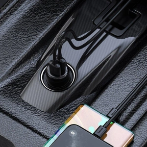 Hurtownia GSM - Transmitter FM Baseus S-16 Bluetooth 5.0 2x USB nabíječka do auta AUX MP3 TF micro SD 3,1 A černá - BSU3274BLK - {ean13} - Hurt