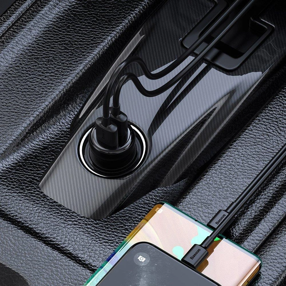 Hurtownia GSM - Transmitter FM Baseus S-16 Bluetooth 5.0 2x USB nabíječka do auta AUX MP3 TF micro SD 3,1 A černá - BSU3274BLK - {ean13} - Hurt