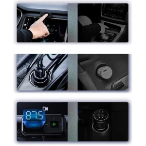 Hurtownia GSM - Transmitter FM Baseus S-16 Bluetooth 5.0 2x USB nabíječka do auta AUX MP3 TF micro SD 3,1 A černá - BSU3274BLK - {ean13} - Hurt