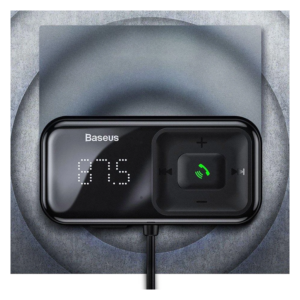 Hurtownia GSM - Transmitter FM Baseus S-16 Bluetooth 5.0 2x USB nabíječka do auta AUX MP3 TF micro SD 3,1 A černá - BSU3274BLK - {ean13} - Hurt