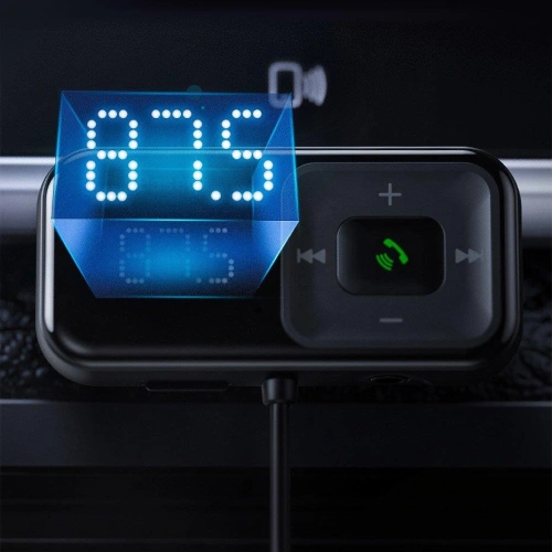 Transmiter FM Baseus S-16 Bluetooth 5.0 2x USB ładowarka samochodowa AUX MP3 TF micro SD 3,1 A czarny