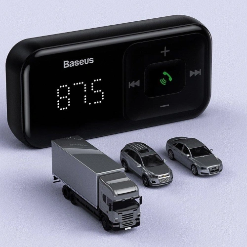 Transmiter FM Baseus S-16 Bluetooth 5.0 2x USB ładowarka samochodowa AUX MP3 TF micro SD 3,1 A czarny