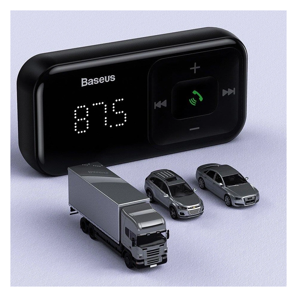 Hurtownia GSM - Transmitter FM Baseus S-16 Bluetooth 5.0 2x USB nabíječka do auta AUX MP3 TF micro SD 3,1 A černá - BSU3274BLK - {ean13} - Hurt