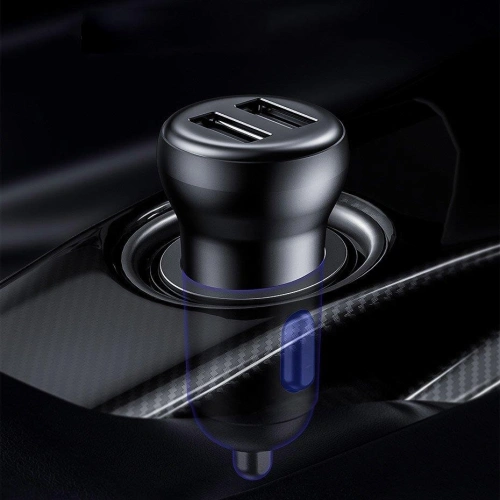 Transmiter FM Baseus S-16 Bluetooth 5.0 2x USB ładowarka samochodowa AUX MP3 TF micro SD 3,1 A czarny