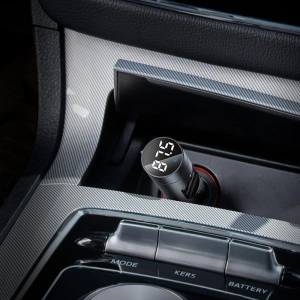 Baseus FM Transmiter Bluetooth 5.0 car charger 2x USB 3 A 18 W PPS Quick Charge 3.0 AFC FCP graphite