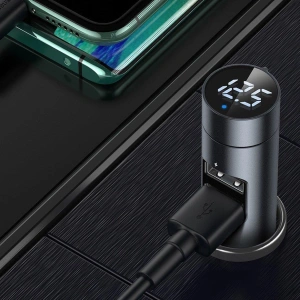 Hurtownia GSM - Transmiter FM Baseus Bluetooth 5.0 nabíječka do auta 2x USB 3 A 18 W PPS Quick Charge 3.0 AFC FCP grafitový - BSU3275GPH - {ean13} - Hurt