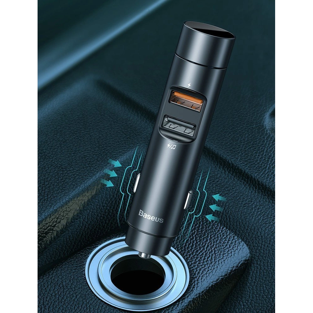 Hurtownia GSM - Transmiter FM Baseus Bluetooth 5.0 nabíječka do auta 2x USB 3 A 18 W PPS Quick Charge 3.0 AFC FCP grafitový - BSU3275GPH - {ean13} - Hurt