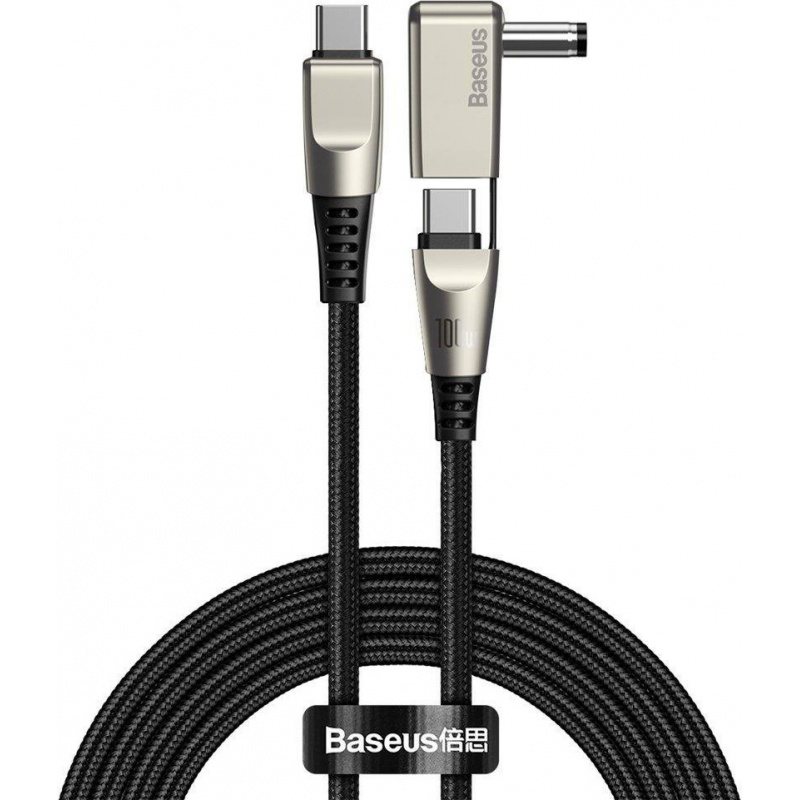 Hurtownia Baseus - 6953156230675 - BSU3276BLK - Kabel Baseus Flash Series 2w1 USB-C - USB-C + DC Adapter 100W 2m czarny - B2B homescreen