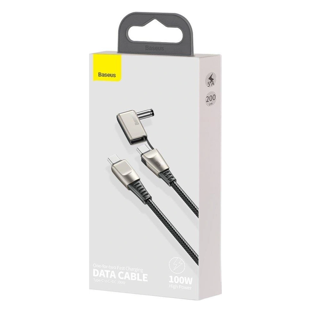 Hurtownia GSM - Kabel Baseus Flash Series 2w1 USB-C - USB-C + DC adaptér 100W 2m černý - BSU3276BLK - {ean13} - Hurt