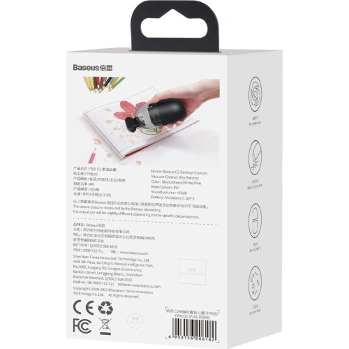 Odkurzacz biurowy Baseus C2 z wbudowanym akumulatorem 900mAh czarny