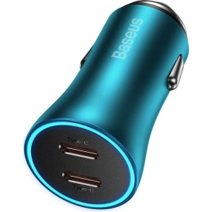 Hurtownia GSM - Ładowarka samochodowa Baseus Golden Contactor Pro 2x USB-C 40W niebieski - BSU3283BLU - {ean13} - Hurt
