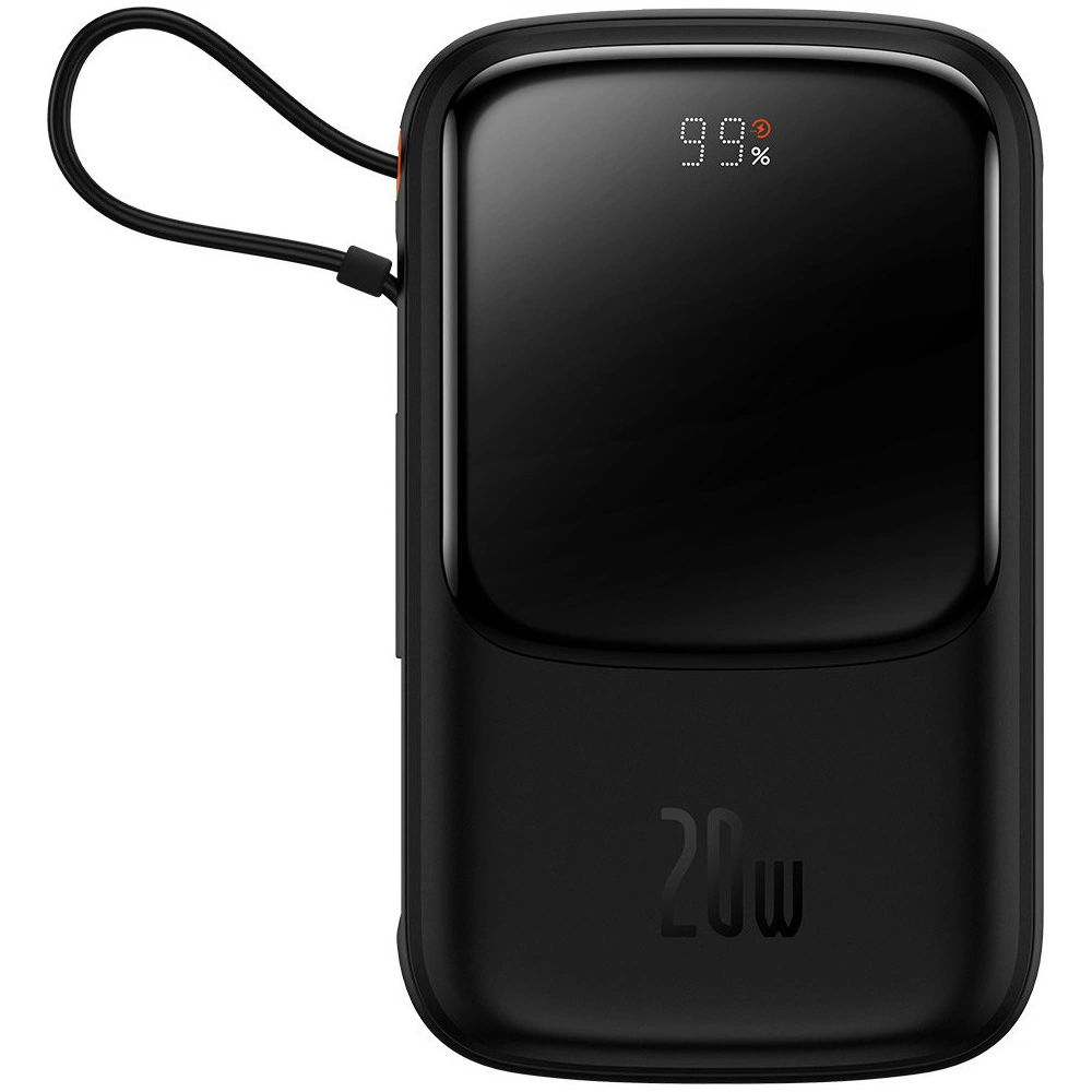 Wholesale Baseus Qpow powerbank 10000mAh built-in Lightning 20W Quick Charge cable SCP AFC FCP black - BSU3284BLK - {ean13} - Hurt