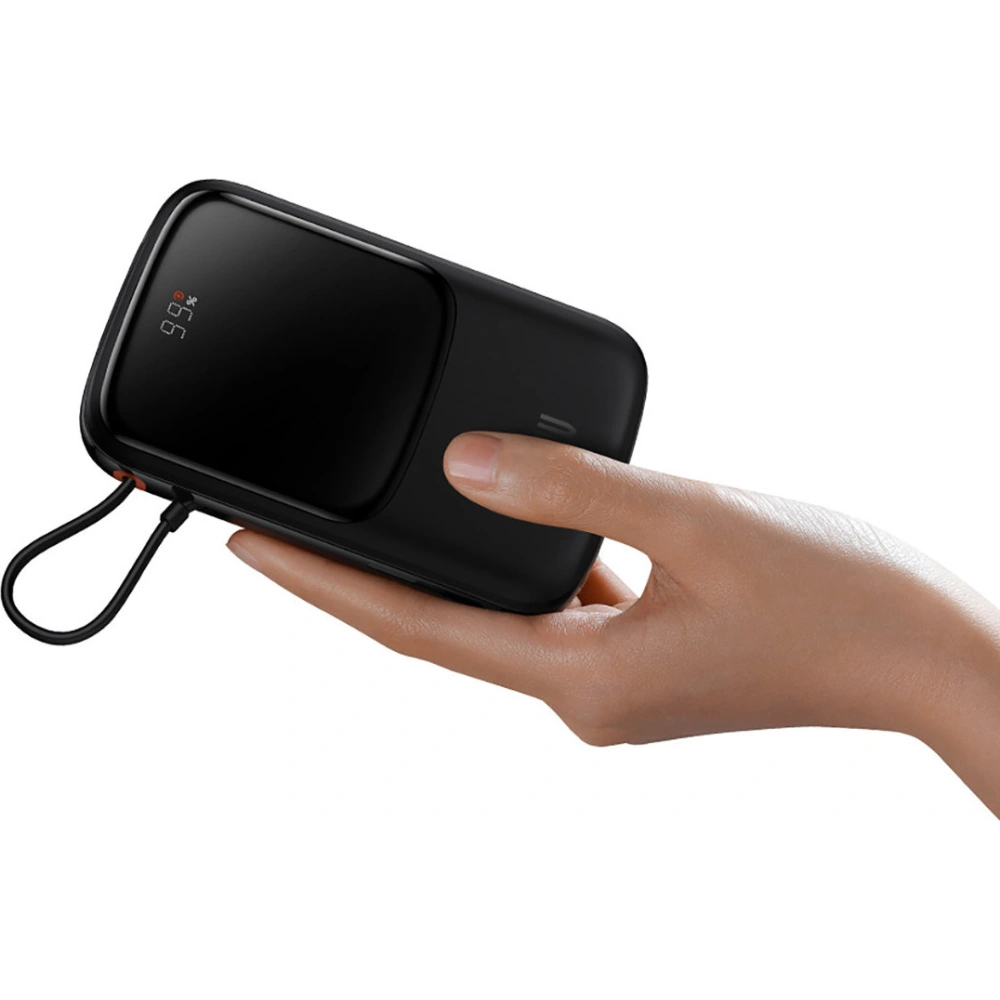 Hurtownia GSM - Powerbank Baseus Qpow 10000mAh wbudowany kabel Lightning 20W Quick Charge SCP AFC FCP czarny - BSU3284BLK - {ean13} - Hurt